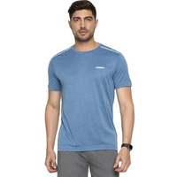Van Heusen Athleisure Men's Solid Regular Fit T-Shirt (61005_Dusk Blue M)