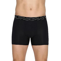 Van Heusen Nylon Men 4 Way Stretch Tactel Trunks - No Ride Up, Ultra Soft, 3D Logo Waistband_30045_Black_M, Medium