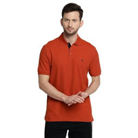 Van Heusen Athleisure Men Athleisure Colour Fresh Polo Regular Fit T-Shirt-100% Combed Cotton-Moisture Wicking, Ultra Soft_60032_Dusty Orange_Xxl