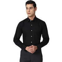 Peter England Men's Solid Slim Fit Shirt (Pesfoslbr42079_Black 40)