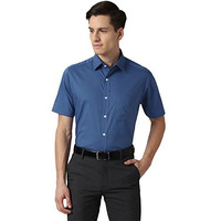 Peter England Men's Solid Regular Fit Shirt (Peshonub585042_Medium Blue 46)