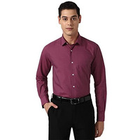 Peter England Men's Solid Regular Shirt (Pesfonub623009_Maroon 40)