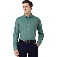 Peter England Men's Solid Regular Shirt (Pesfonubj22893_Green 39)