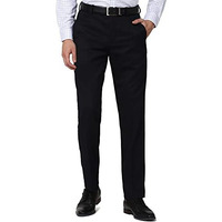 Peter England Men's Slim Fit Mid Rise Work Utility Pants (Petfoslb865191_Medium Blue_34)