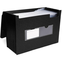 Neomate Expanding File Folder | 13 Pockets, Letter Size Accordion Organizer | Durable Document Storage for Home, School, and Office Use (Black)