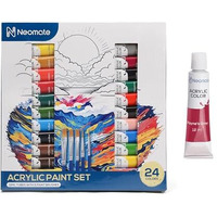 Neomate Acrylic Color Paint Set|24 x 12ml Aluminum Tubes|Vibrant Acrylic Colors for Artists & Hobbyists|Ideal for Painting on Canvas, Paper, Wood, Multicolor