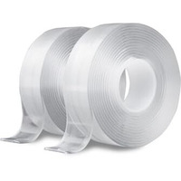 Neomate Double-Sided Heavy Duty Tape | Pack of 2 | Strong Adhesive Transparent Mounting Tape for Walls, Posters, Carpets | Home & Office Use