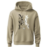 ADRO Mens Hoodies with Naruto Uzumaki Anime Printed, 100% Cotton 340GSM Warm & Soft Fabric. (H23-M-NRR-BE_Beige_L)