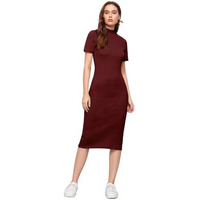 Leriya Fashion One-Piece Dress for Women Bodycon Long | Birthday Dress for Women (X-Large, Burgundy)