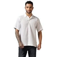 Leriya Fashion Textured Shirts for Men || Casual Shirt for Men || Shirt for Men|| Men Stylish Shirt || Men Fancy Shirt || Men Half Sleeve Shirt || Plain Shirts for Men || Shirts (Small, White)