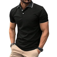 Leriya Fashion Solid Regular Fit Casual Old Money Polo t Shirt for Men (LF-MT-1124_Black 2XL)