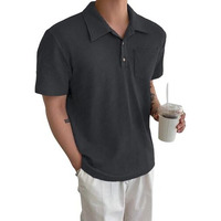 Leriya Fashion Poly Cotton Solid Regular Fit Casual Old Money Polo t Shirt for Men (LF-MT-1126_Grey M)
