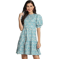 Leriya Fashion One Piece Dress for Women| Midi Dress for Women| Birthday Dress for Women (Large, SkyBlue)