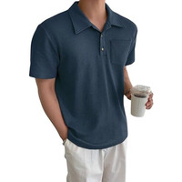 Leriya Fashion Solid Regular Fit Casual Old Money Polo t Shirt for Men (LF-MT-1126_Blue S)