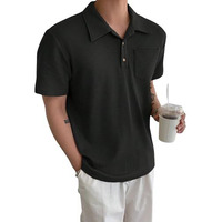Leriya Fashion Solid Regular Fit Casual Old Money Polo t Shirt for Men (LF-MT-1126_Black S)