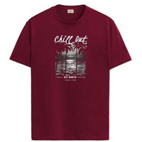 ADRO Mens Nature Graphic Tshirt - Premium Cotton T-Shirt with Stunning Nature Design - Best for Outdoor Enthusiasts Print Maroon T Shirt|RN24-CHILL-MR-M
