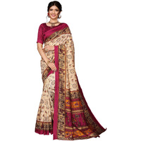 Yashika Women's Woven Saree with Matching Unstitched Blouse and Soft Art Silk Fabric Ultimate Comfort-Suitable for Parties, Festivals, Weddings (AZ-YS-P1-POORVI-Parent_Chiku Maroon)