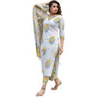 KLOSIA Women Straight Block Printed Kurta and pant set with Dupatta (Small)