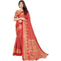 Yashika Women's Woven Printed Art Silk Saree with Unstitched Blouse Material (AZ-YS-P1-BINDU-Parent_Red)