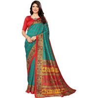 Yashika Women's Woven Saree with Matching Unstitched Blouse and Soft Art Silk Fabric Ultimate Comfort-Suitable for Parties, Festivals, Weddings (AZ-YS-P1-POORVI-Parent_Rama)