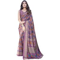Yashika Elegant Chiffon Saree Set with Blouse - Embrace Trendy Style! Perfectly crafted for modern women (AZ-YS-P1-NEELA PURPLE)