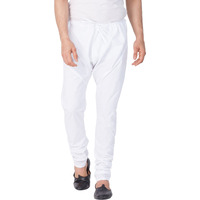 VASTRAMAY Men's White Pure Cotton Churidar Pyjama | Traditional Ethnic Wear for Weddings, Festivals & Casual Outfits