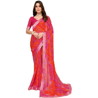 Yashika Women's Woven Latest Georgette Saree with Lace and Blouse Material (AZ-YS-P1-AACHAL-KORAM-Parent_Pink)