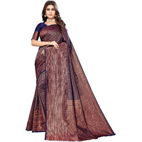 Yashika Women's Jaquard Art Silk Weaving Saree with Blouse Piece (New-NISTHA Navy)