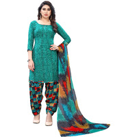 Yashika Women's Salwar Suit Unstiched Printed french Crep Dress material. (RAJVI RAMA_Free Size)