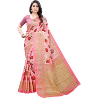 Yashika Women's Art Silk Woven Saree with Blouse Piece (PRITHAVI PINK,Free Size)