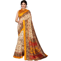 Yashika Women's Woven Saree with Matching Unstitched Blouse and Soft Art Silk Fabric Ultimate Comfort-Suitable for Parties, Festivals, Weddings (AZ-YS-P1-POORVI-Parent_Chiku Yellow)