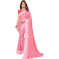 Yashika Women's Trendy Georgette Pink Color Saree with Blouse Material(PAMMI PINK)