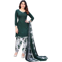 Yashika Women's French Crepe Printed Unstiched Dress Material(NITU GREEN)
