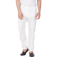 VASTRAMAY VM Mens Silk Blend White Pyjama - Stylish Lounge Wear for Relaxation and Sleep | Regular Premium Cotton, Elastic Waist, and Classic Design for Ultimate Comfort_VASMPDWH_44
