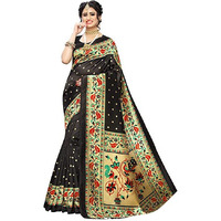 Yashika Art Silk with Blouse Piece Saree (SDPL-MATWALI_Black_Free Size)