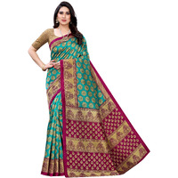 Yashika Women's Art Silk Saree (ALIFA RAMA_Light Blue)
