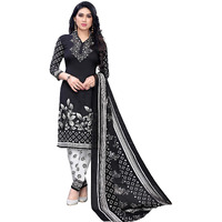 Yashika Women's Crepe Salwar Suit Set Dress Material (Prisha Black_Dark Free Size)