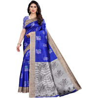 Yashika Women's Jacquard Art Silk Saree (Kesar Blue