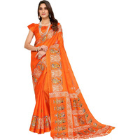 Yashika Women's Woven Latest Art Silk and Tassels Saree with Unstitched Blouse Material (AZ-YS-P1-NAFIZA-Parent_Orange)