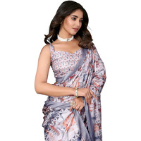 Yashika Women's Digital Print Art Silk Cotton Saree with Tassels and Golden Border - Lightweight and Elegant Ethnic Wear for Festive and Casual Occasions (AZ-YS-P3-PUSHPA 16)