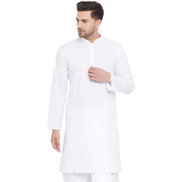 VASTRAMAY Men's White Cotton Kurta || Classic White Cotton Kurta || Ethnic Wear for Festivals, Weddings_VASMK122WH_42