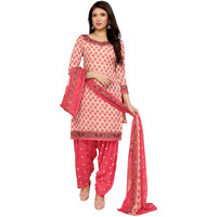 Yashika Women's Printed Dress Material - Unstitched Crepe Fabric Kurti, Pants & Dupatta Set (AZ-YS-P1-JESIKA PINK)