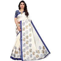 Yashika Women's Art Silk Printed Saree With Blouse Piece(SANVI BLUE_Free Size)