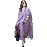 ANNI DESIGNER Women's Rayon Blend Straight Solid Kurta with Pant & Dupatta (Raja Saab Purple-VKS03_4XL_Purple_XXXX-Large)