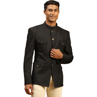 VASTRAMAY Men's Black Silk Blend Jodhpuri_VASMJP029BL_40