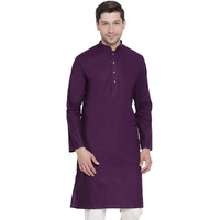 VASTRAMAY Men Purple Cotton Only Kurta (VASMK007PU_40)