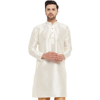 VASTRAMAY Men's Cotton Silk Blend Kurta-New Cream