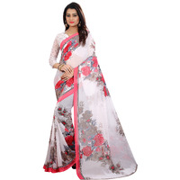 Yashika Women's Georgette Saree With Blouse (SDPL-APSARA WHITE_White_Free Size_Multicolor)