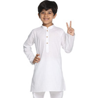 VASTRAMAY Boys' White Kurta (VASBK007WH_Age-6-7Y_White)