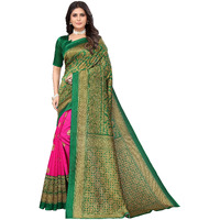 Yashika Women's Jacquard Art Silk Saree (Metro Pink_01_Pink02)